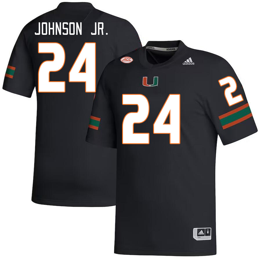 Men #24 Chris Johnson Jr. Miami Hurricanes College Football Jerseys Stitched Sale-Black